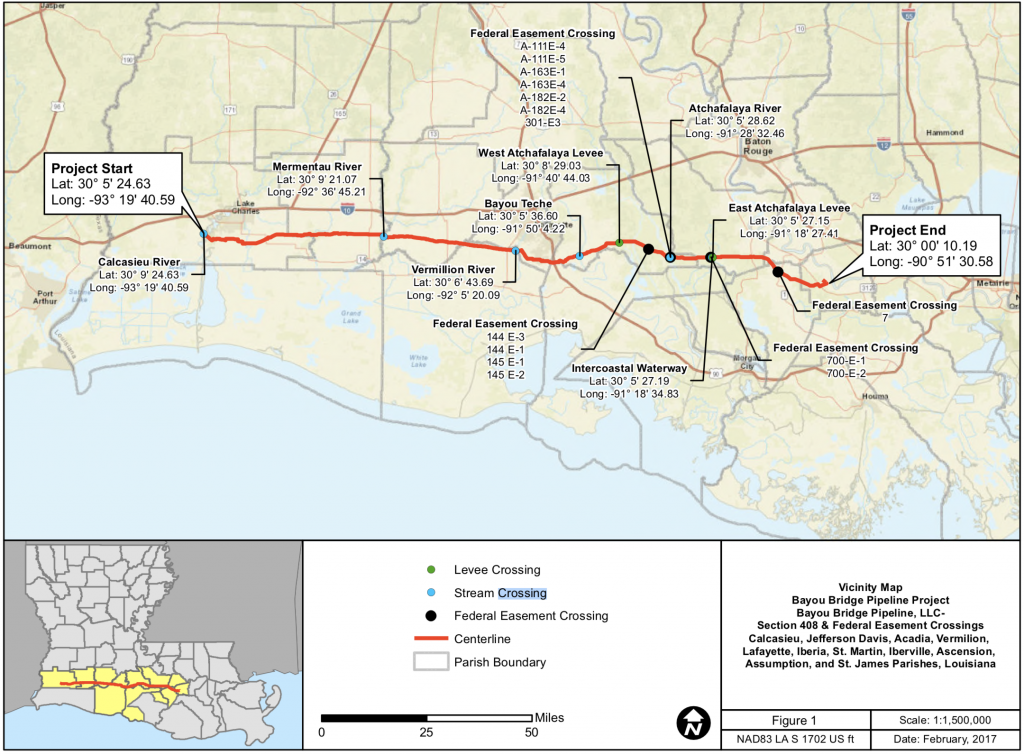 The Bayou Bridge Pipeline crosses eight federal projects, including four in the Atchafalaya Basin.